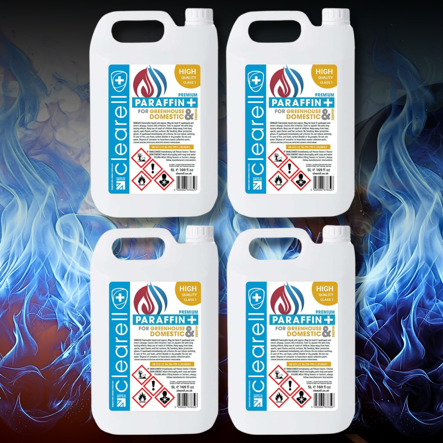 Clearell 4L to 200L | PARAFFIN Premium Class 1 | C1 Clean Burning Indoor Heater Lamp Oil in Litres | BS2869C1