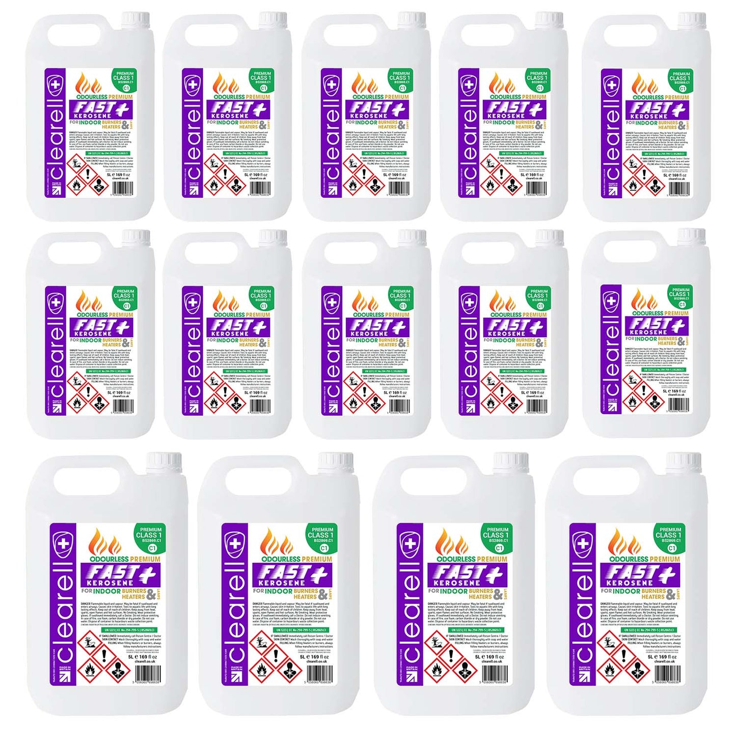 Clearell 5L to 200L | FAST KEROSENE | Next Day Odourless Indoor Domestic Heating Oil BS2869C1 & Fuel BS2869C2