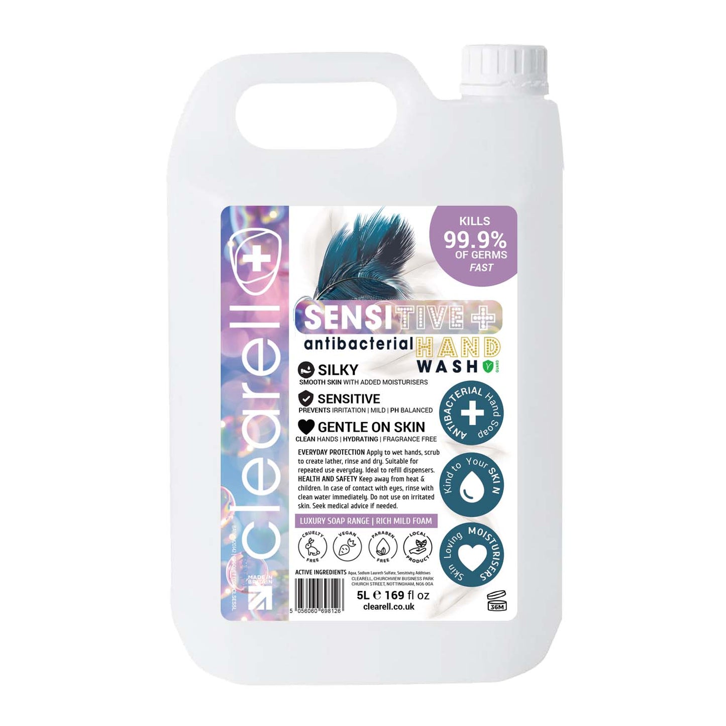 Clearell 5L | SENSITIVE | Non Irritating Anti Allergy Hand Soap Liquid 5 Litre