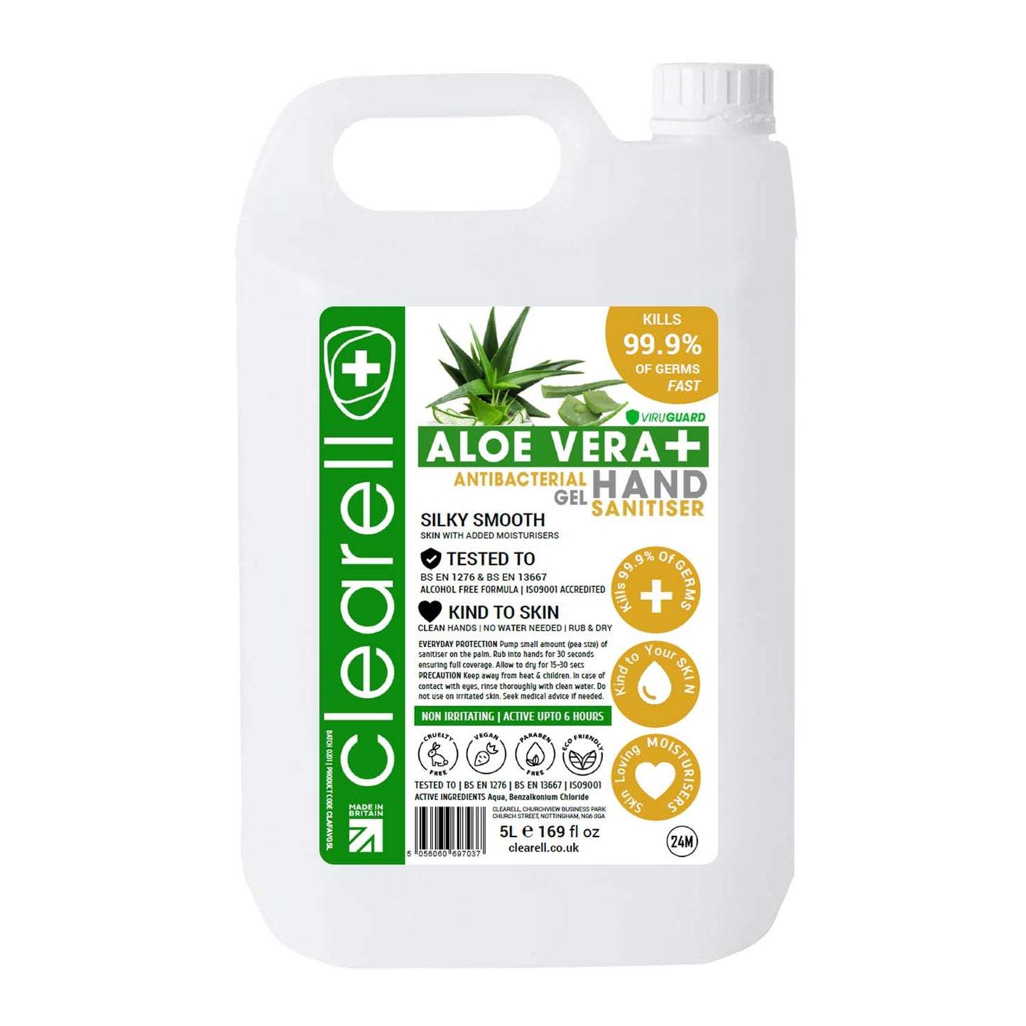 Clearell 5L | HAND SANITISER | HALAL | Kills 99.9% Alcohol Free GEL 5 Litres