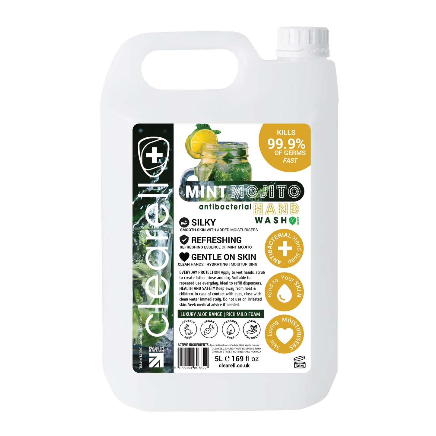 Clearell 5L | MINT MOJITO | Luxury Hydrating Hand Soap Liquid Wash 5 Litres