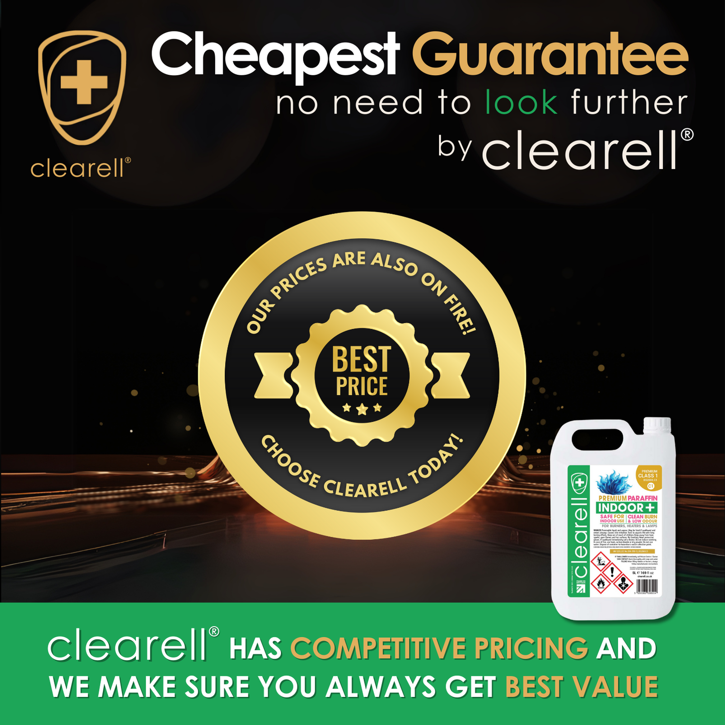 Clearell 4L to 200L | INDOOR Premium Class 1 | Suitable for Indoor Burners & Lamp Fuel in Litres | C1 BS2869C1