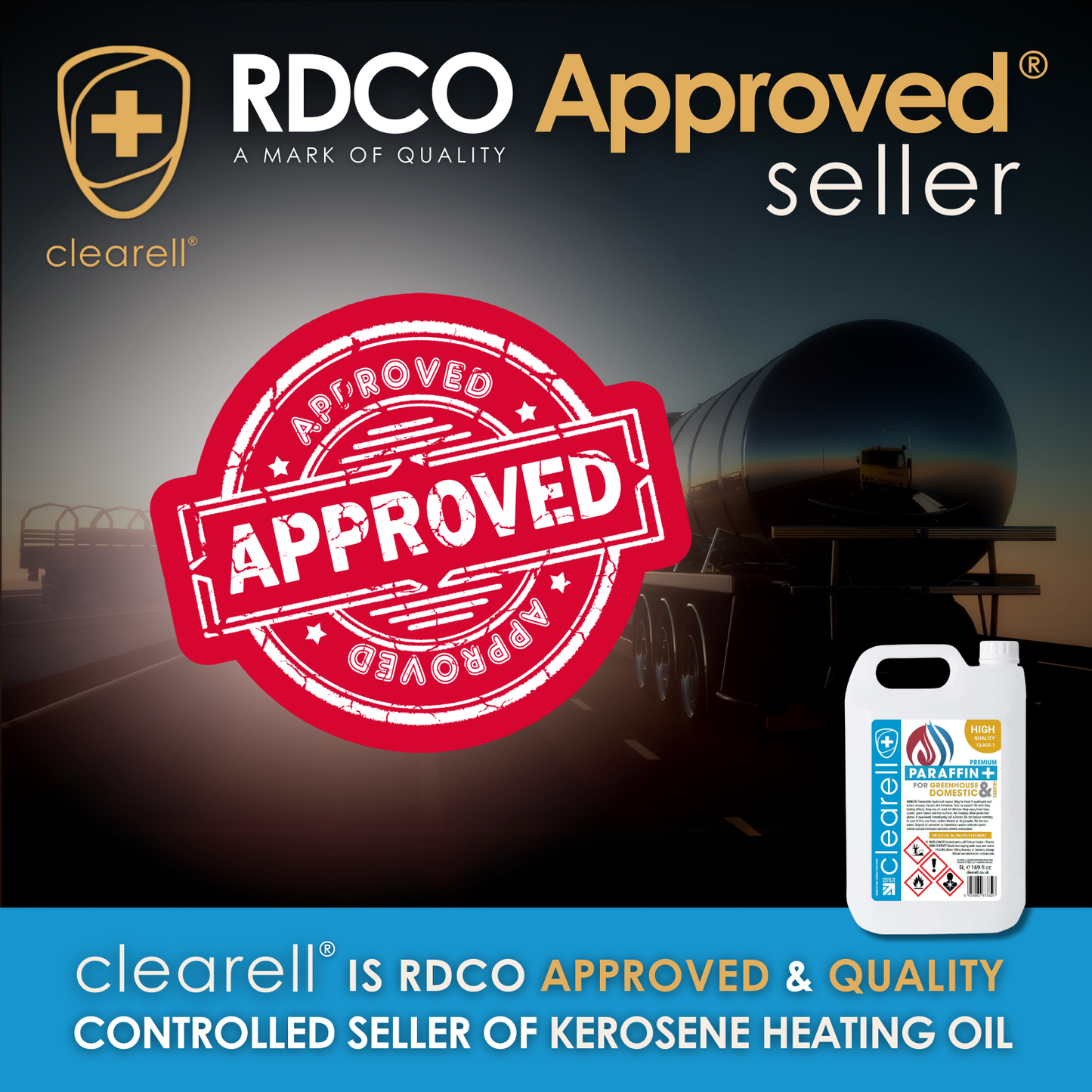 Clearell 4L to 200L | PARAFFIN Premium Class 1 | C1 Clean Burning Indoor Heater Lamp Oil in Litres | BS2869C1