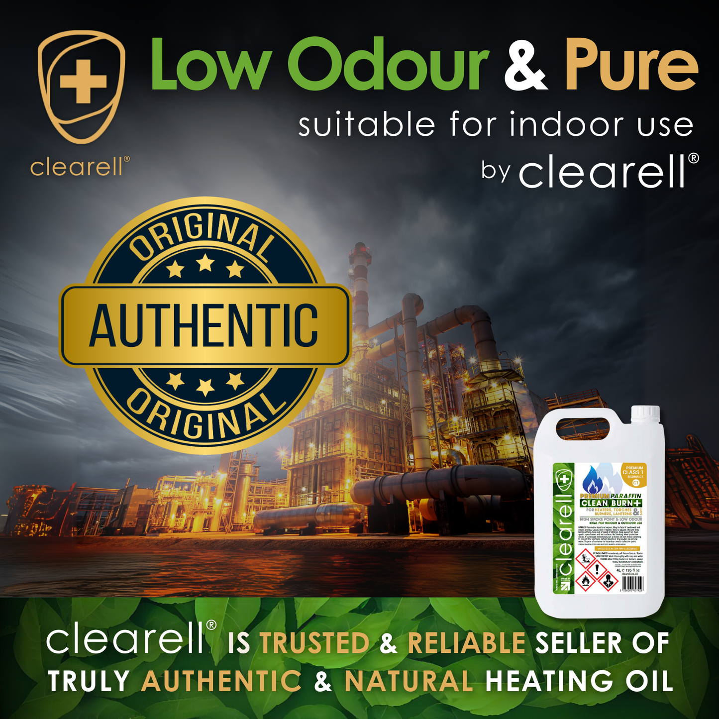 Clearell 4L to 200L | CLEAN BURN | Premium Paraffin | Clean Oil for All ZIBRO, ALADDIN, VALOR,  QLIMA, TOYOTOMI Heaters | Litres