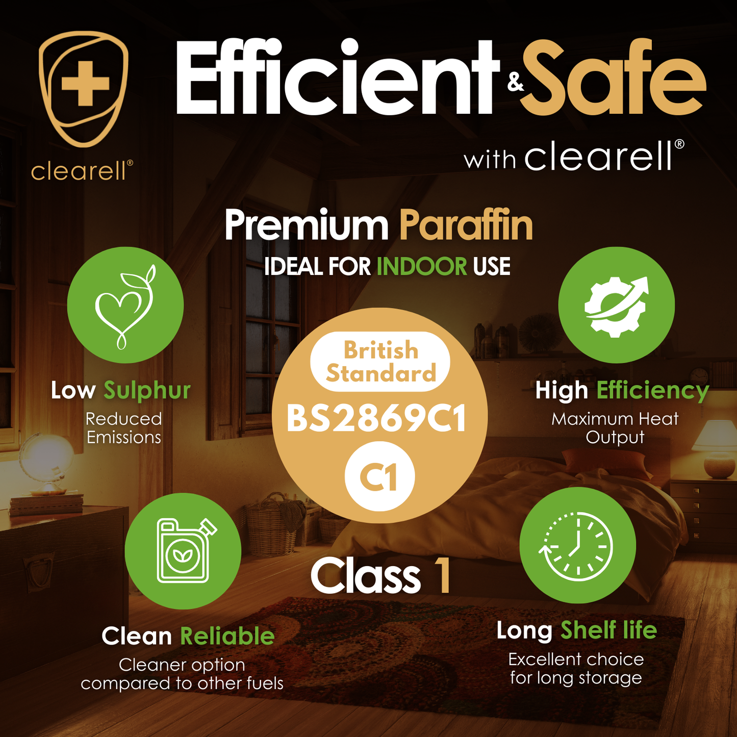Clearell 4L to 200L | CLEAN BURN | Premium Paraffin | Clean Oil for All ZIBRO, ALADDIN, VALOR,  QLIMA, TOYOTOMI Heaters | Litres
