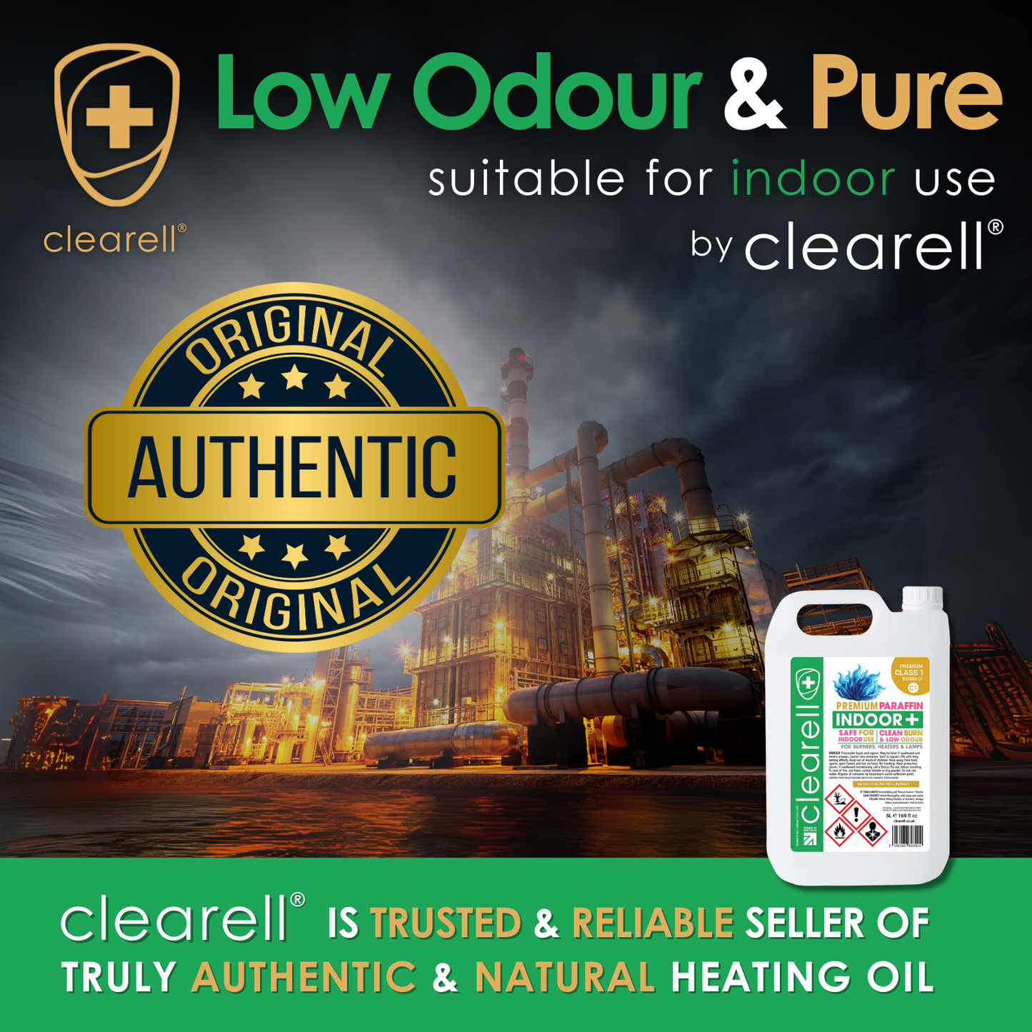 Clearell 4L to 200L | INDOOR Premium Class 1 | Suitable for Indoor Burners & Lamp Fuel in Litres | C1 BS2869C1