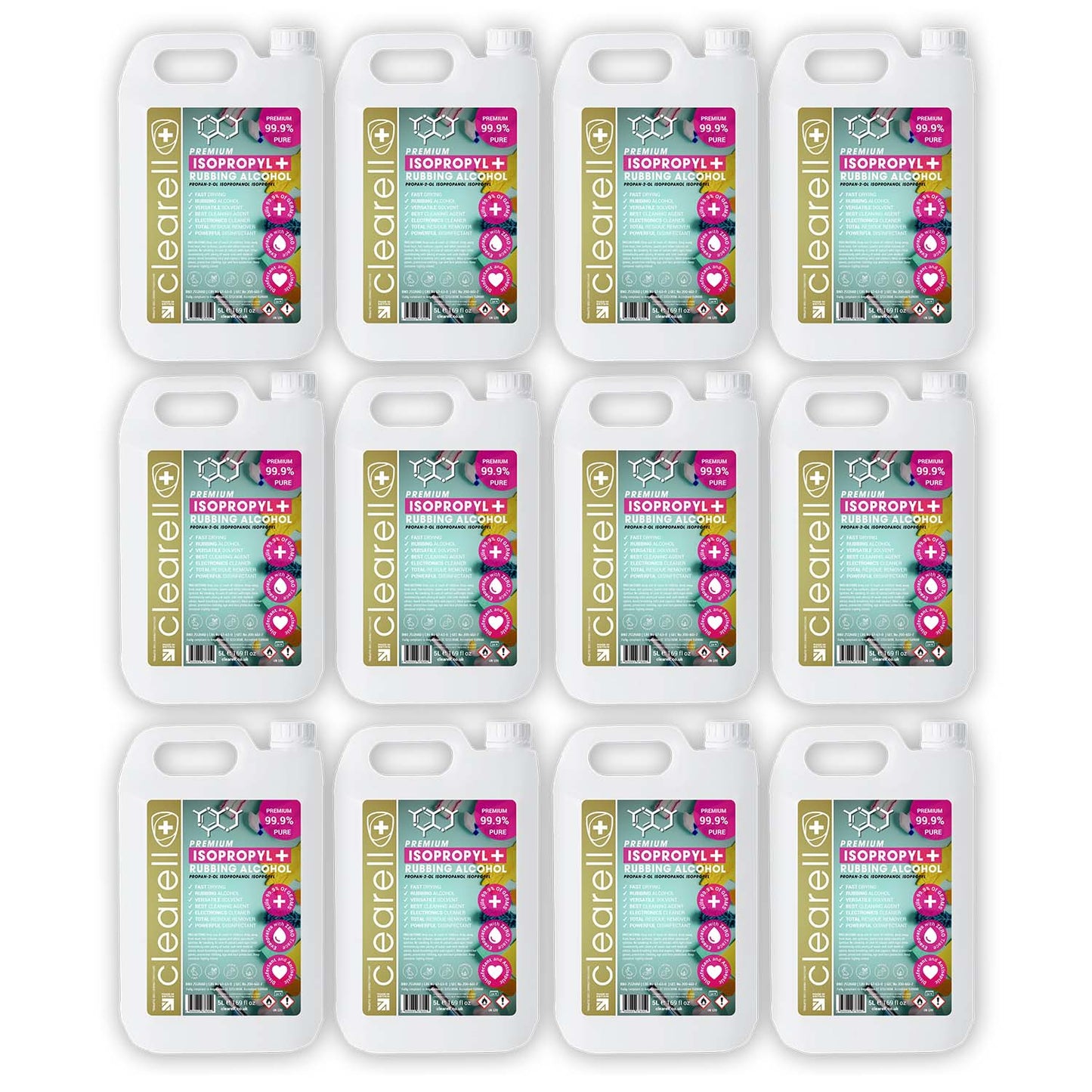 Clearell 5L -100L | RUBBING ALCOHOL | 99.9% 99.9% IPA Isopropyl Disinfectant Isopropanol | In Litres