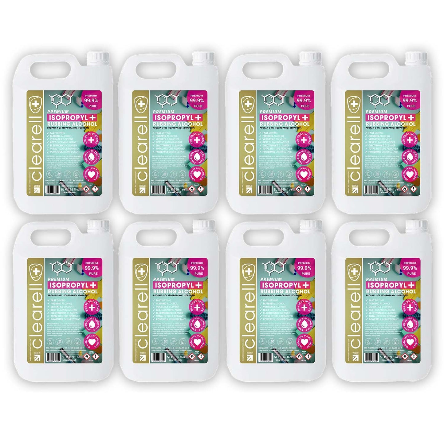 Clearell 5L -100L | RUBBING ALCOHOL | 99.9% 99.9% IPA Isopropyl Disinfectant Isopropanol | In Litres