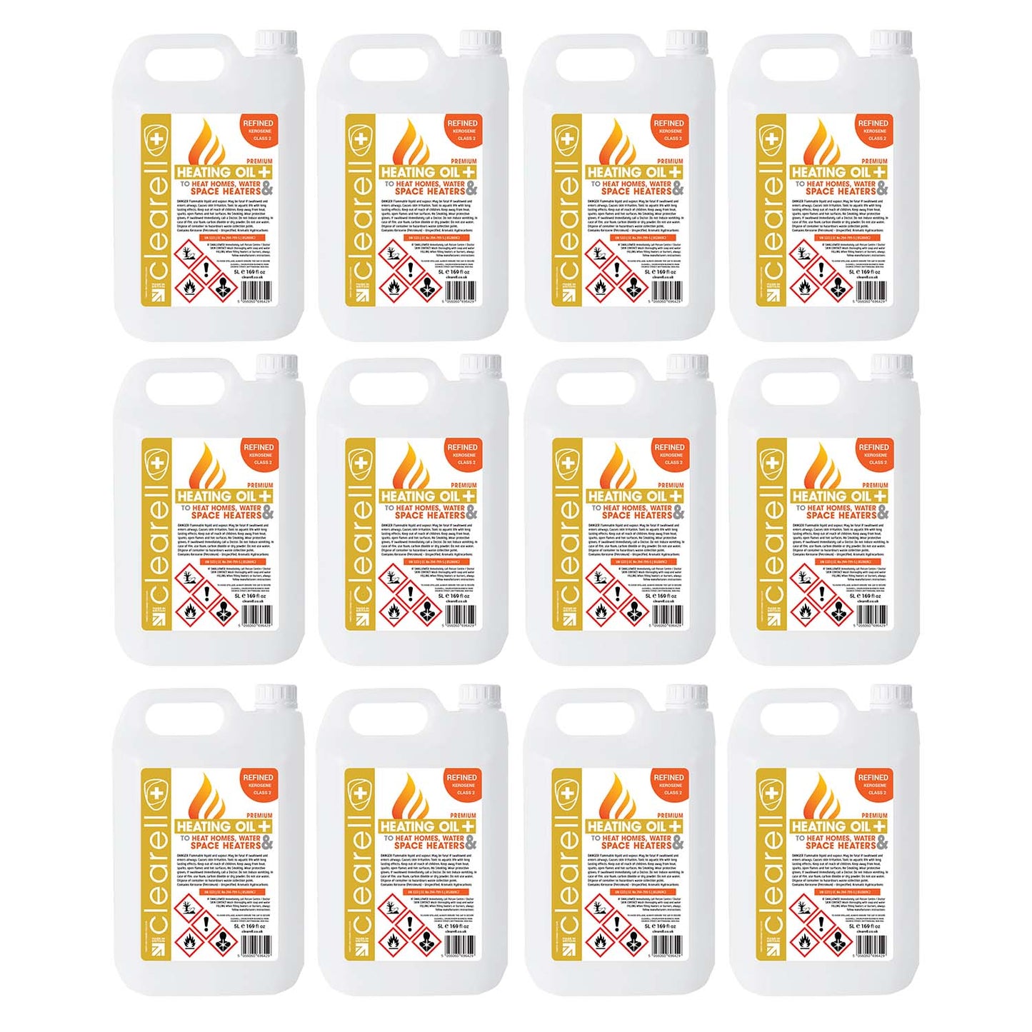 Clearell 5L to 200L | HEATING OIL| Quality Kerosene Domestic Home Heating Oil Fuel in Litres BS2869C2 Class 2