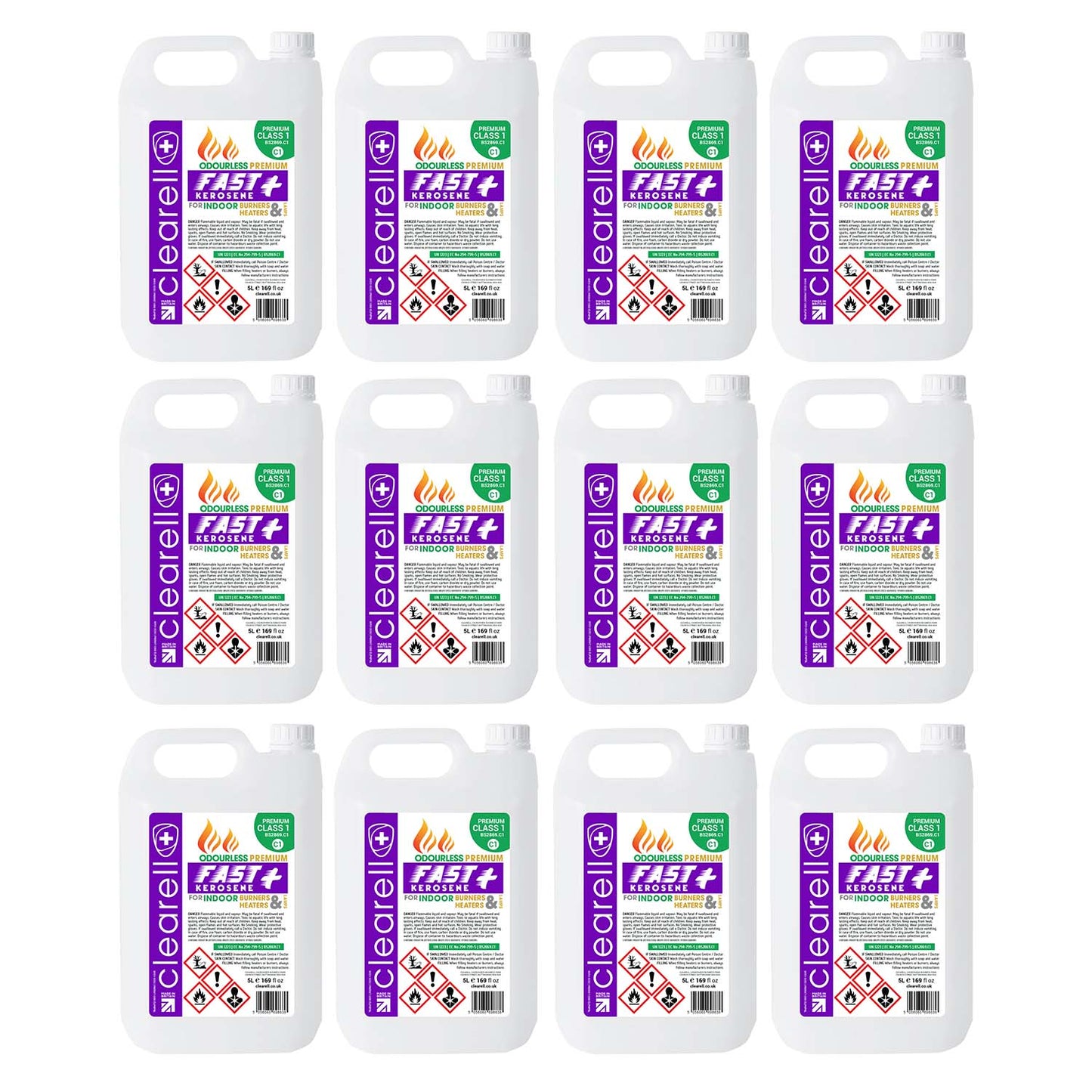 Clearell 5L to 200L | FAST KEROSENE | Next Day Odourless Indoor Domestic Heating Oil BS2869C1 & Fuel BS2869C2