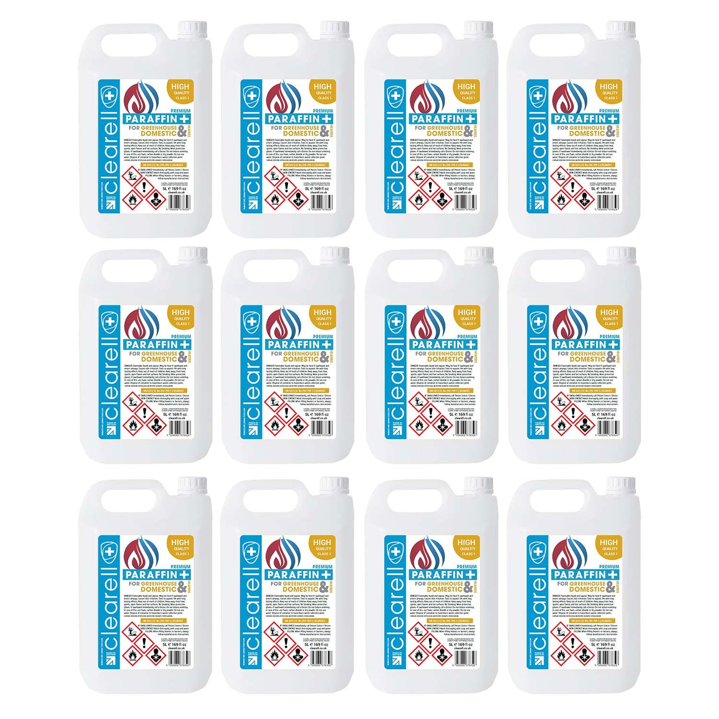 Clearell 4L to 200L | PARAFFIN Premium Class 1 | C1 Clean Burning Indoor Heater Lamp Oil in Litres | BS2869C1