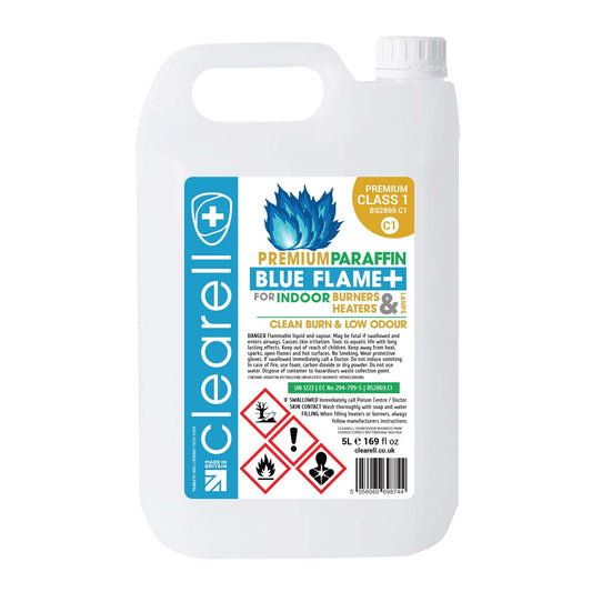 Clearell 4L to 200L | BLUE FLAME Premium Class 1 | True Blue Indoor Heater Lamp Oil in Litres | BS2869C1