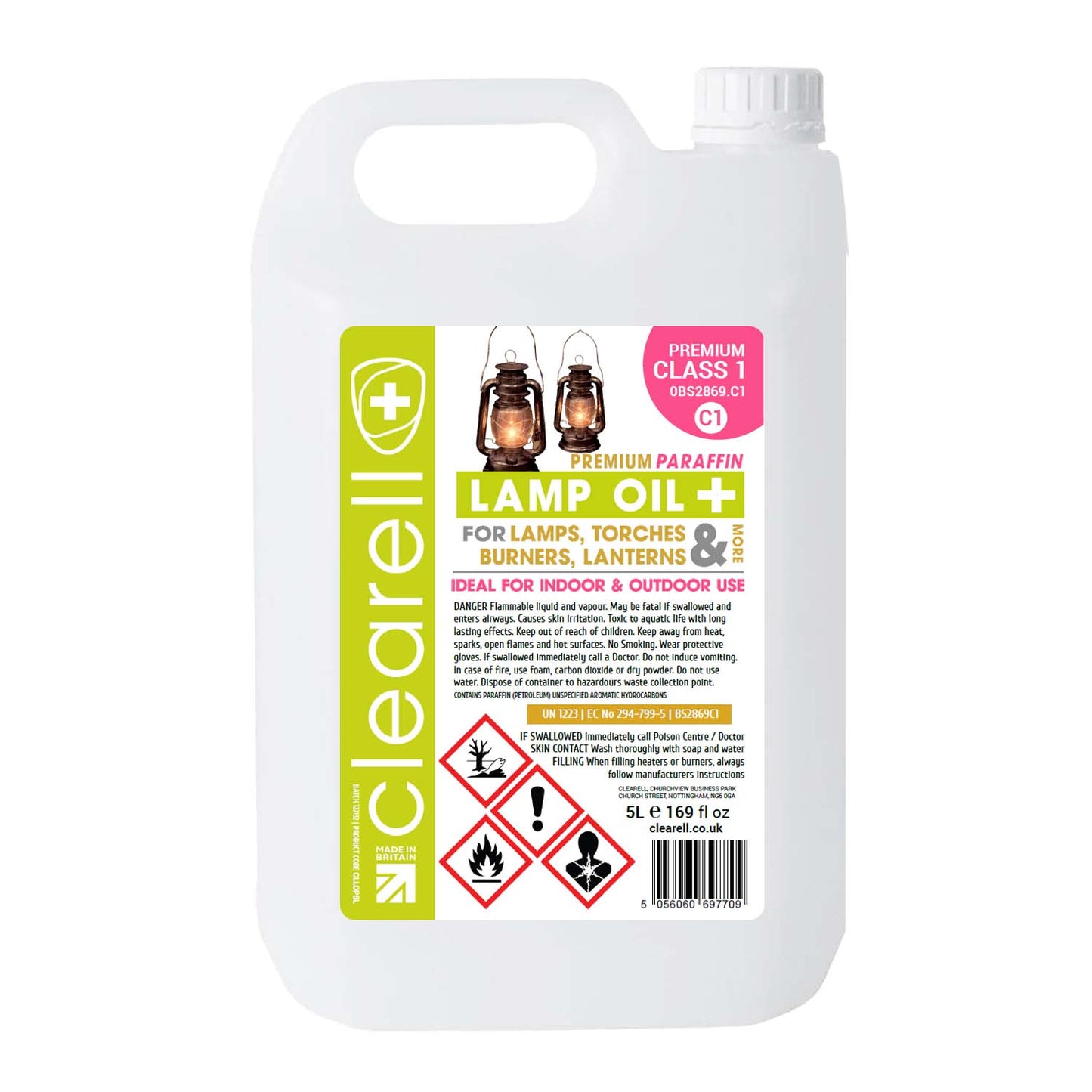 Clearell 4L to 200L | LAMP OIL Premium | Suitable for Indoor Lamp Heaters Fuel Oil | Litres