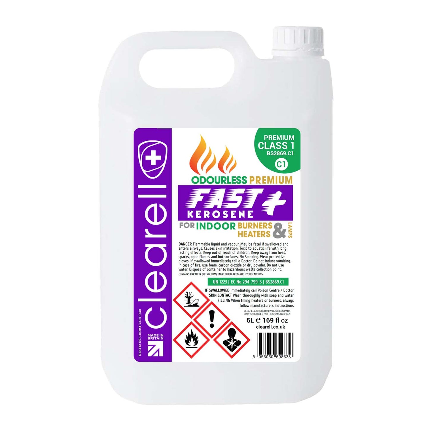 Clearell 5L to 200L | FAST KEROSENE | Next Day Odourless Indoor Domestic Heating Oil BS2869C1 & Fuel BS2869C2
