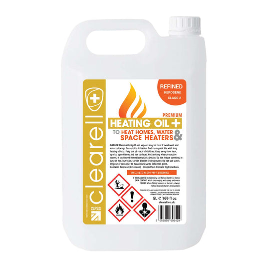 Clearell 5L to 200L | HEATING OIL| Quality Kerosene Domestic Home Heating Oil Fuel in Litres BS2869C2 Class 2