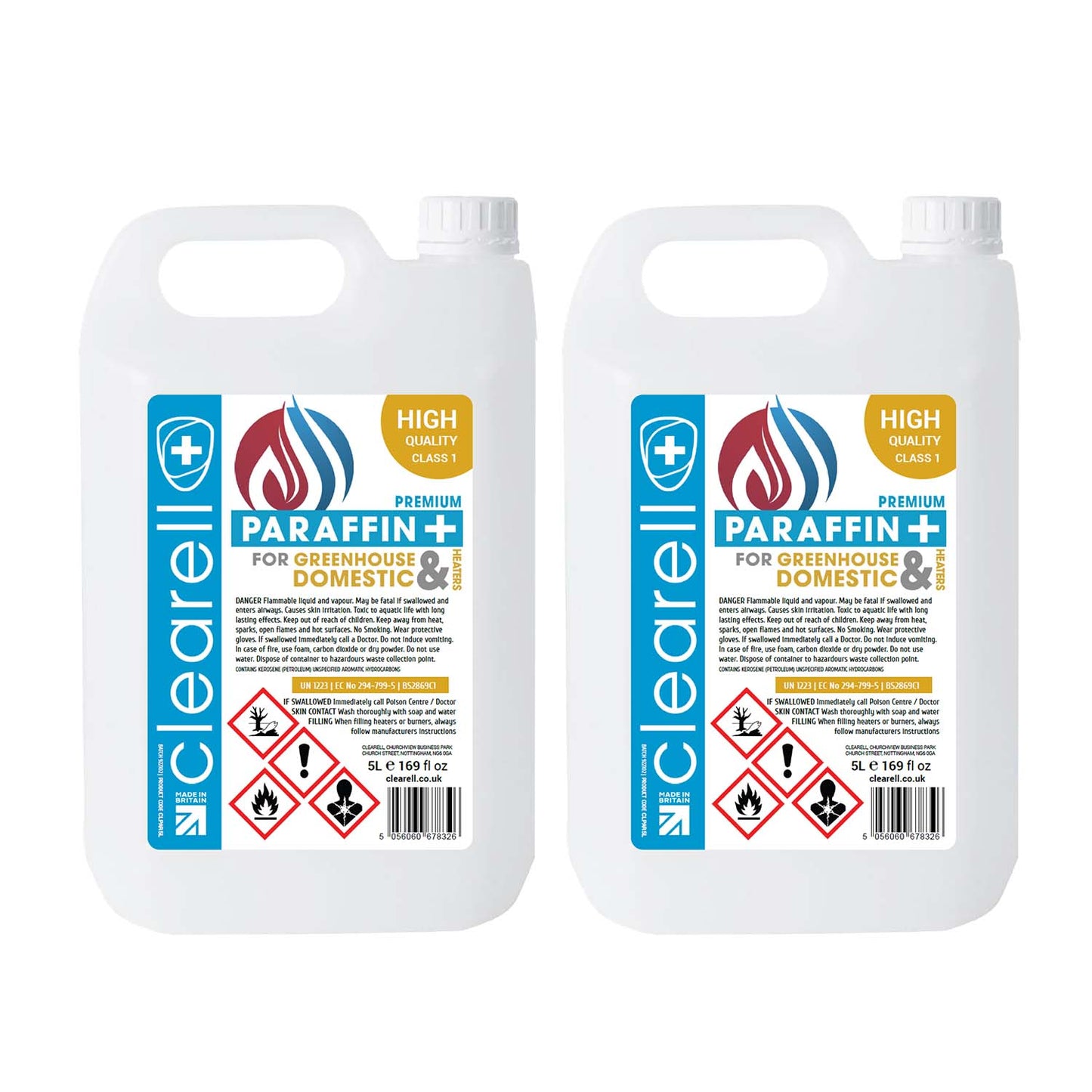 Clearell 4L to 200L | PARAFFIN Premium Class 1 | C1 Clean Burning Indoor Heater Lamp Oil in Litres | BS2869C1