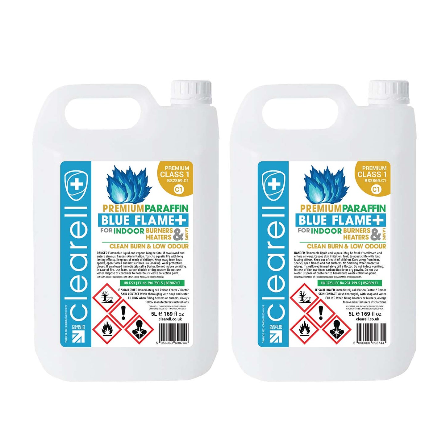 Clearell 4L to 200L | BLUE FLAME Premium Class 1 | True Blue Indoor Heater Lamp Oil in Litres | BS2869C1