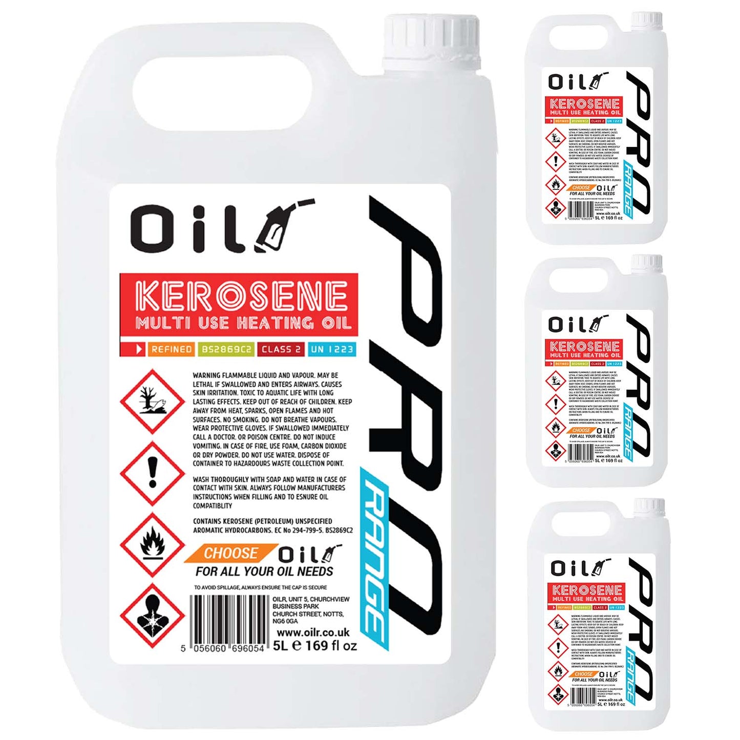 OILR Pro 5L to 200L  Quality KEROSENE Domestic Heating Oil BS2869C2 Fuel 4 8 16 Litres