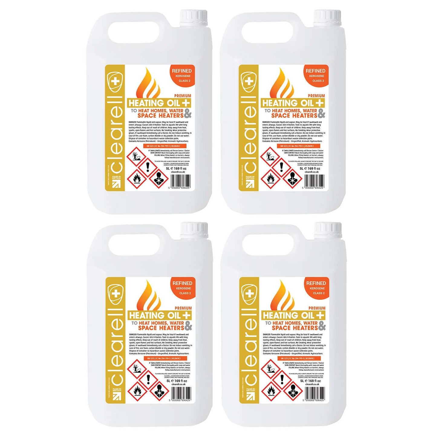 Clearell 5L to 200L | HEATING OIL| Quality Kerosene Domestic Home Heating Oil Fuel in Litres BS2869C2 Class 2