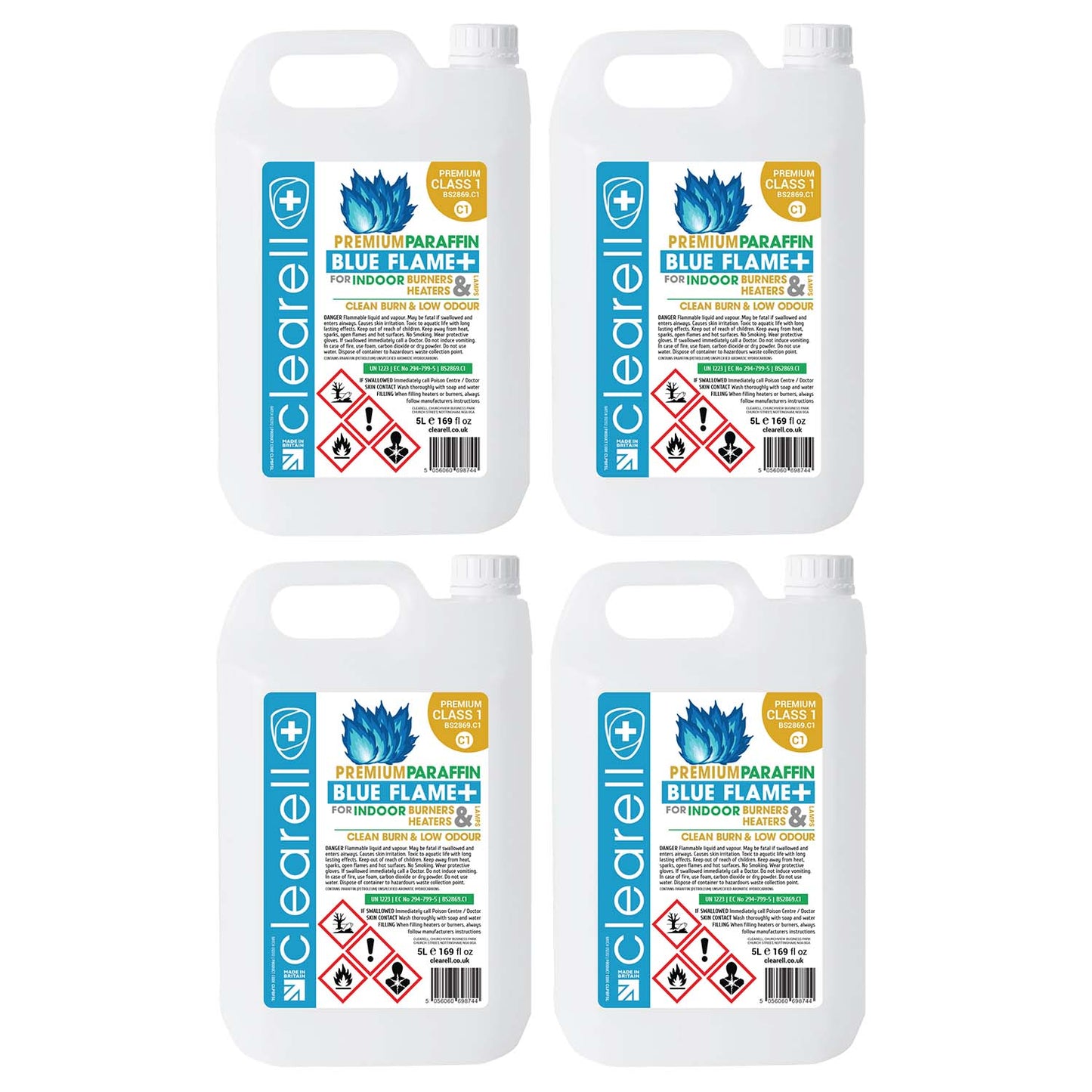 Clearell 4L to 200L | BLUE FLAME Premium Class 1 | True Blue Indoor Heater Lamp Oil in Litres | BS2869C1