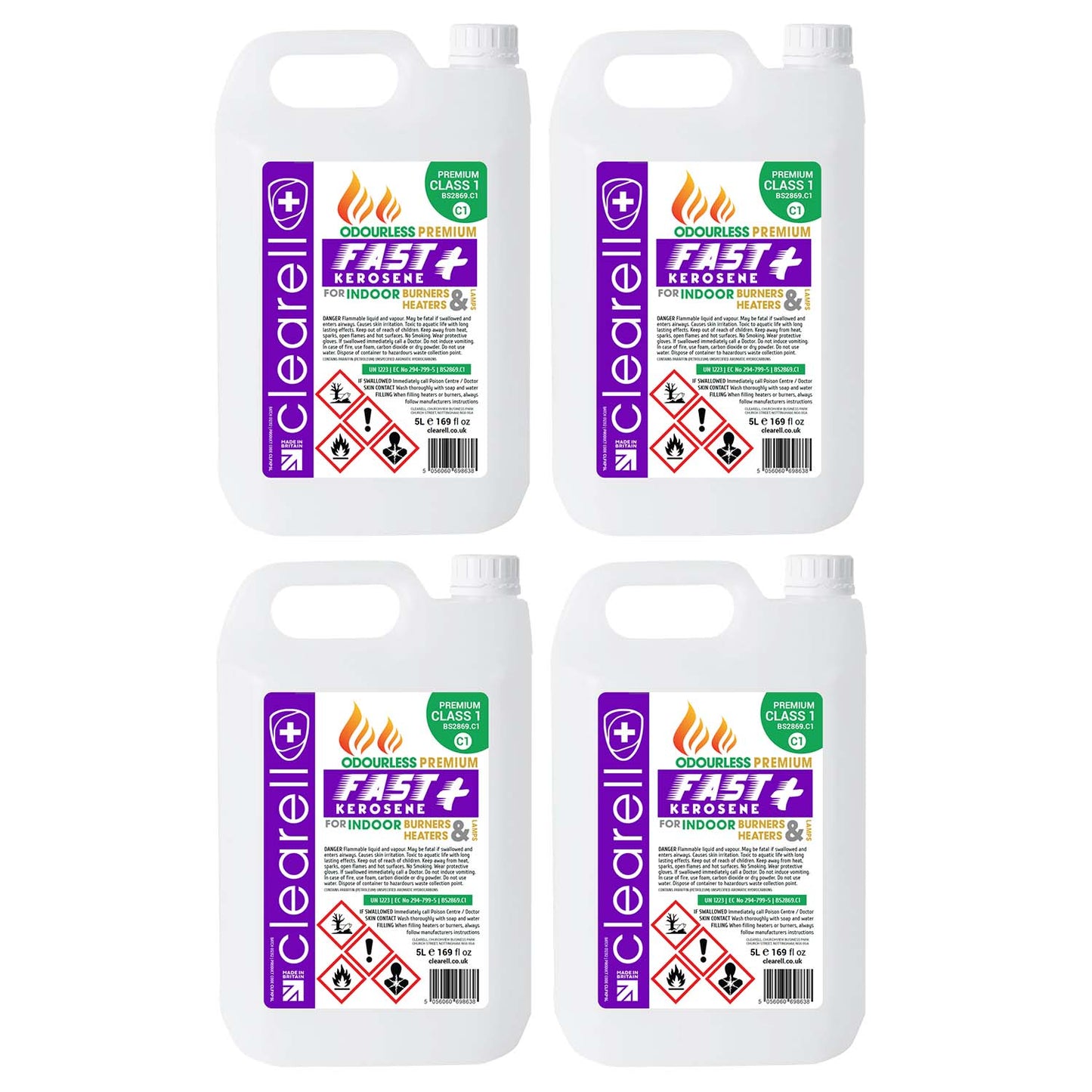 Clearell 5L to 200L | FAST KEROSENE | Next Day Odourless Indoor Domestic Heating Oil BS2869C1 & Fuel BS2869C2