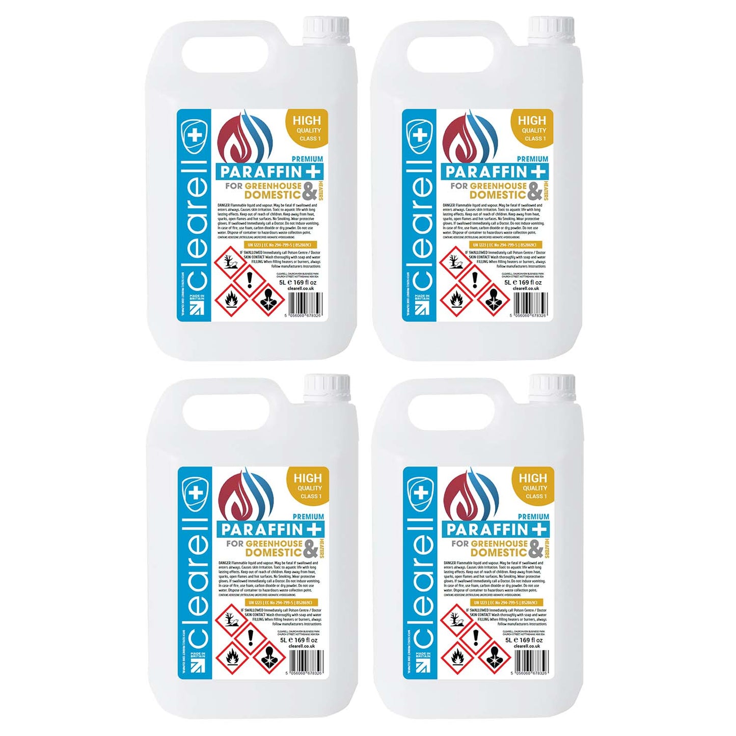 Clearell 4L to 200L | PARAFFIN Premium Class 1 | C1 Clean Burning Indoor Heater Lamp Oil in Litres | BS2869C1