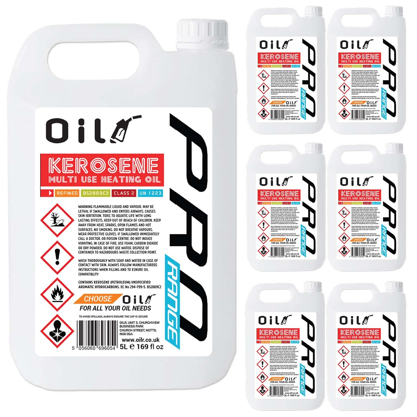 OILR Pro 5L to 200L  Quality KEROSENE Domestic Heating Oil BS2869C2 Fuel 4 8 16 Litres
