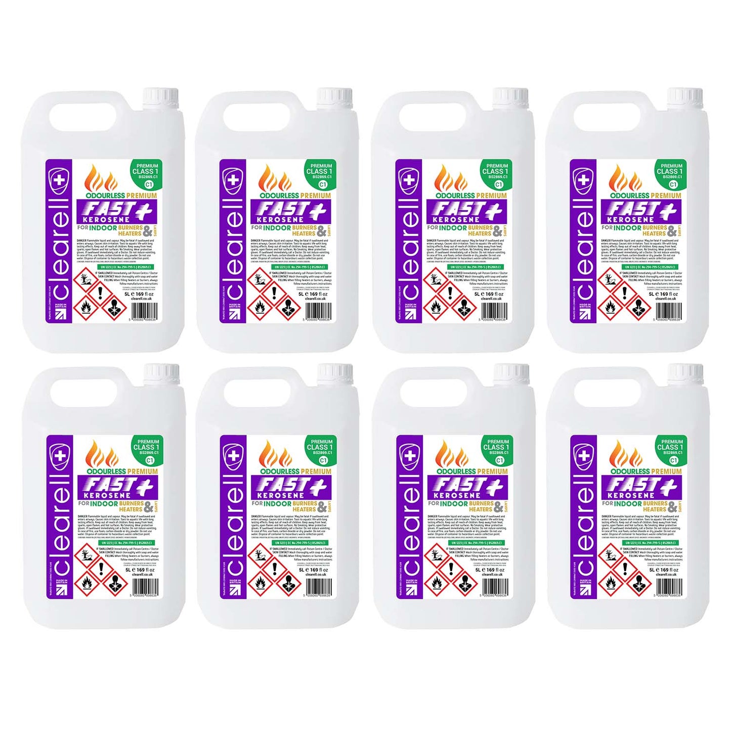 Clearell 5L to 200L | FAST KEROSENE | Next Day Odourless Indoor Domestic Heating Oil BS2869C1 & Fuel BS2869C2