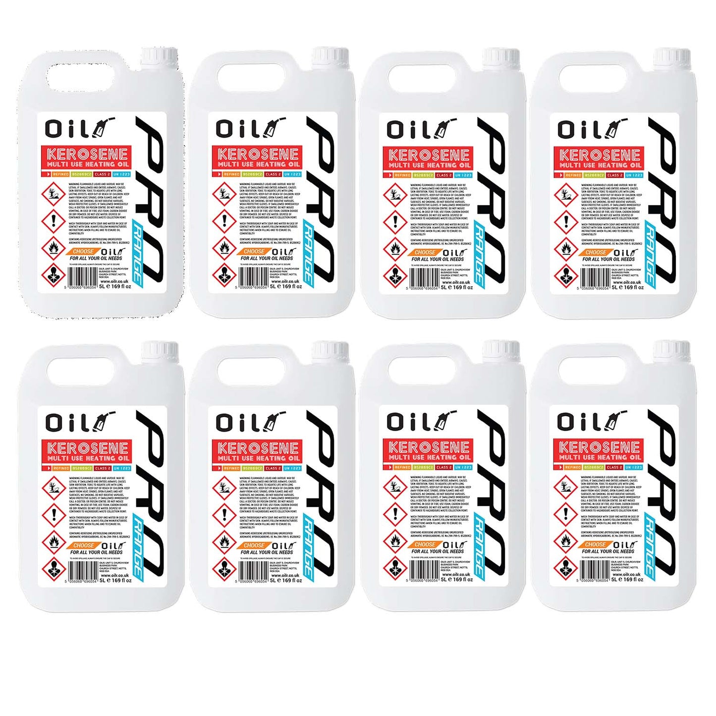 OILR Pro 5L to 200L  Quality KEROSENE Domestic Heating Oil BS2869C2 Fuel 4 8 16 Litres