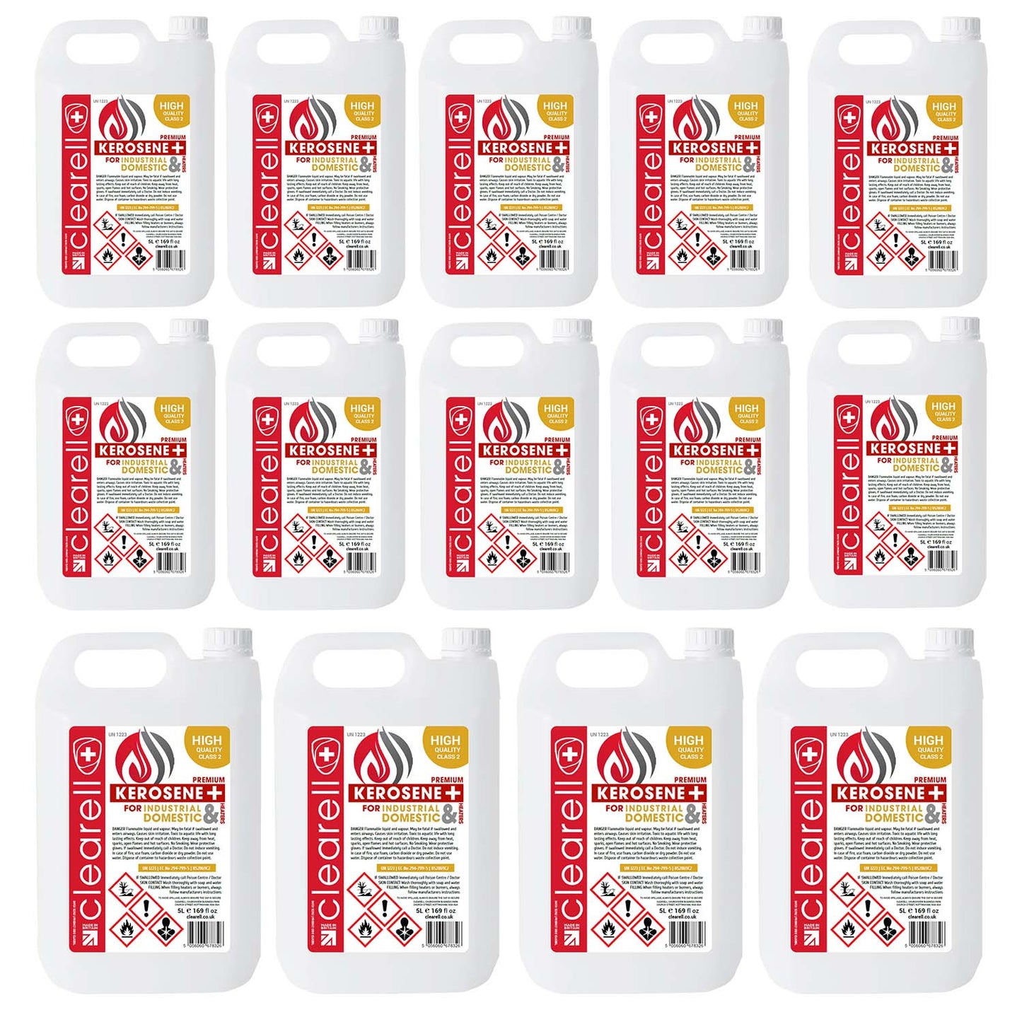 Clearell 5L to 200L | KEROSENE | Quality Kerosene Domestic Heating Oil Fuel in Litres BS2869C2 Class 2
