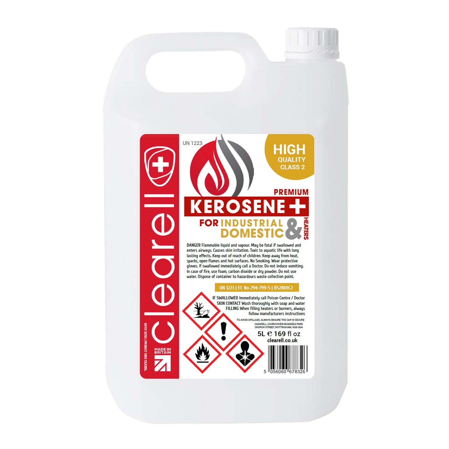 Clearell 5L to 200L | KEROSENE | Quality Kerosene Domestic Heating Oil Fuel in Litres BS2869C2 Class 2