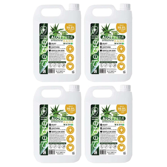 Clearell 20L | ALOE VERA | 4 x 5L Pack | Luxury Hand Soap Liquid Wash 20 Litres