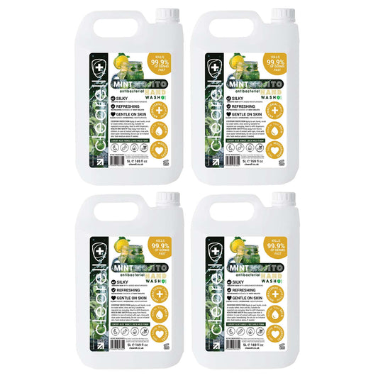 Clearell 20L | MINT MOJITO | 4 x 5L Pack | Luxury Hand Soap Liquid Wash 20 Litre