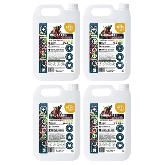 Clearell 20L | RHUBARB & GINGER | 4 x 5L Pack | Hand Soap Liquid Wash 20 Litres