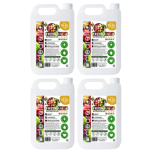 Clearell 20L | FRESH APPLE | 4 x 5L Pack | Luxury Hand Soap Liquid Wash 20 Litres