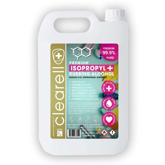 Clearell 5L -100L | RUBBING ALCOHOL | 99.9% 99.9% IPA Isopropyl Disinfectant Isopropanol | In Litres
