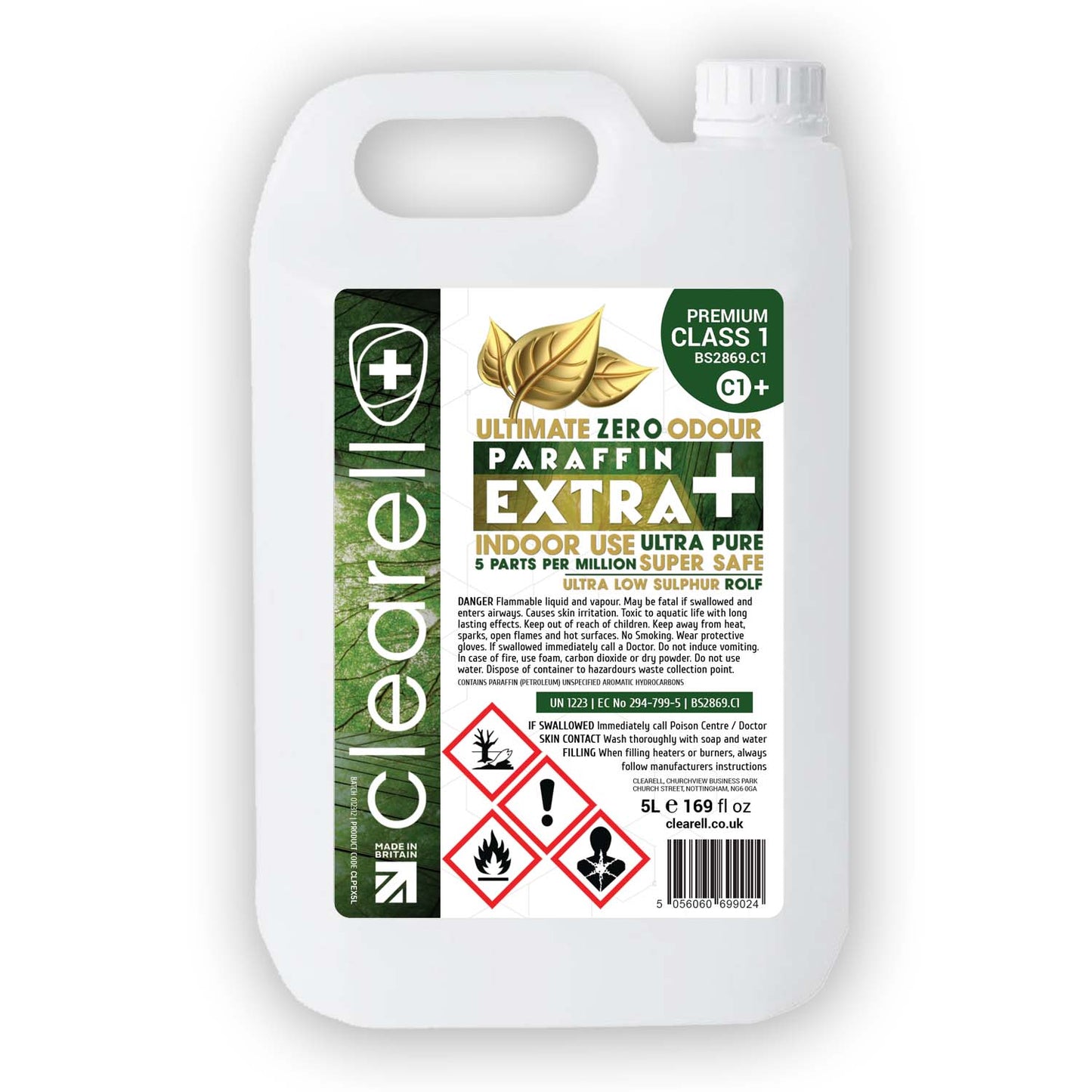 Clearell 4L to 200L | PARAFFIN EXTRA | Ultimate Odourless ROLF Tozane Heater Oil Fuel BS2869C1 Class 1 | Litres