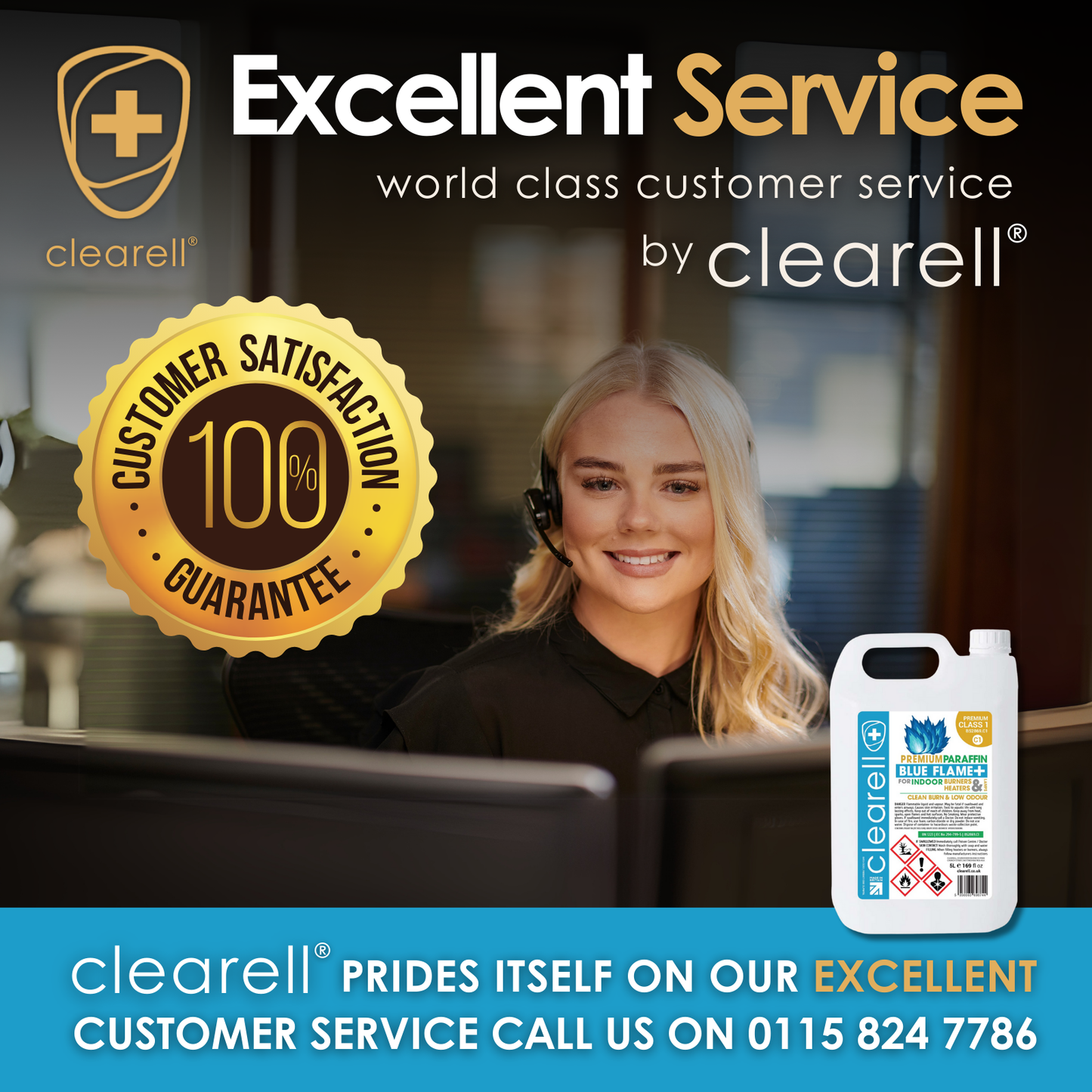 Clearell 4L to 200L | BLUE FLAME Premium Class 1 | True Blue Indoor Heater Lamp Oil in Litres | BS2869C1