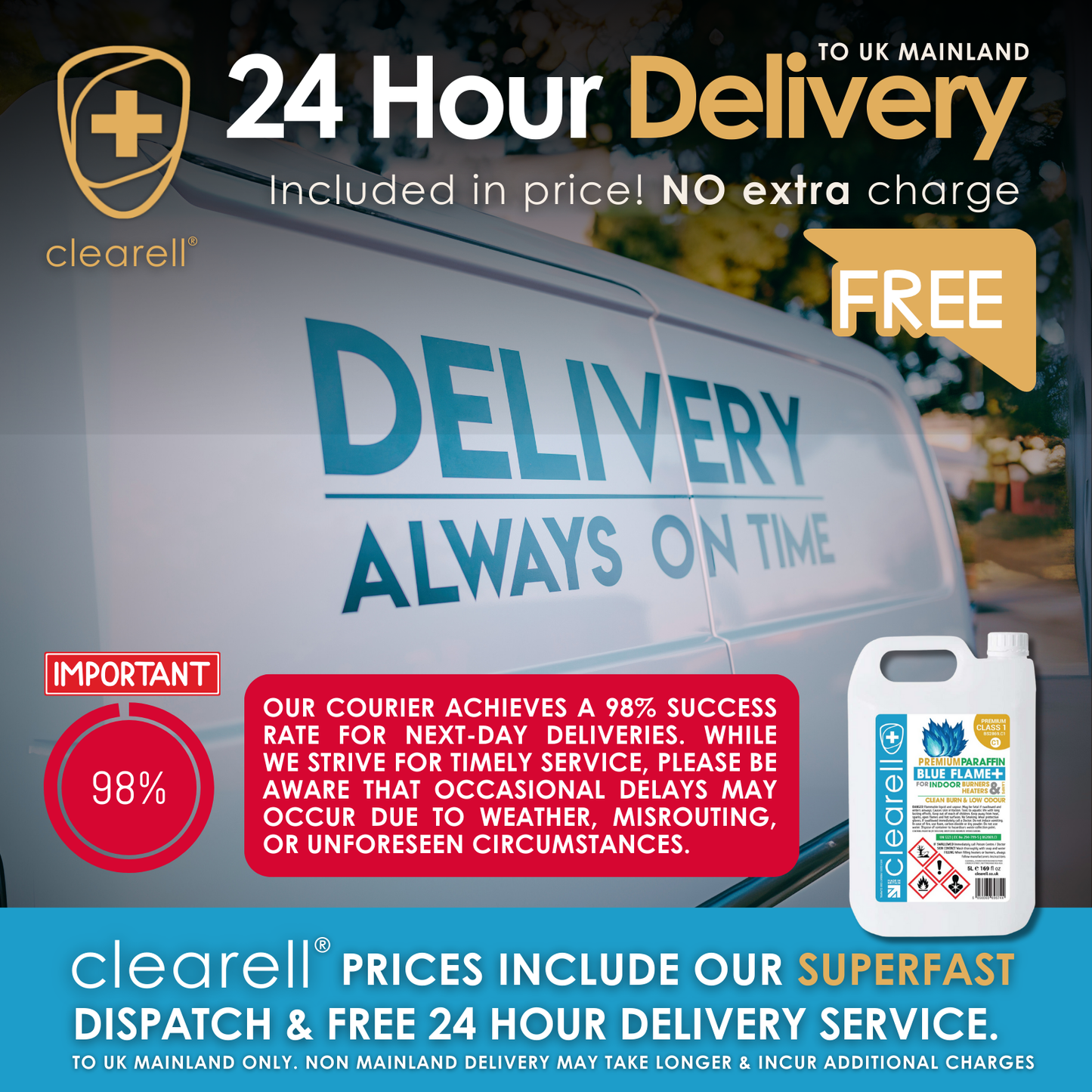 Clearell 4L to 200L | BLUE FLAME Premium Class 1 | True Blue Indoor Heater Lamp Oil in Litres | BS2869C1